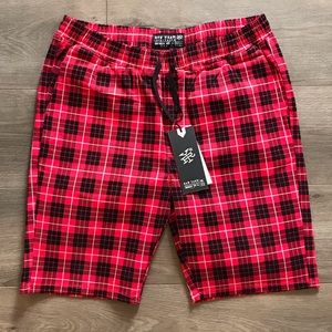 Buffalo Plaid Red Black Premium Canvas Shorts XL